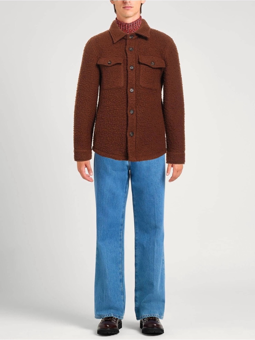 Manuel Ritz Brown/Tan Shirt Jacket - Picture 14 of 16